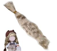 Pelo de muñeca de 7,9 pulgadas, pelo de muñeca rizado para manualidades, repuesto de pelo de muñeca Mohair para volver a enraizar pelucas de muñeca para muñeca bebé (café claro) pelo de muñeca para vo