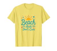 Pelo de Playa No Importa Vacaciones de Verano Diversión Camiseta, Hombre, Limón, M