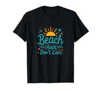 Pelo de Playa No Importa Vacaciones de Verano Diversión Camiseta, Hombre, Negro, M