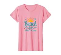 Pelo de Playa No Importa Vacaciones de Verano Diversión Camiseta, Mujer, Rosado, M