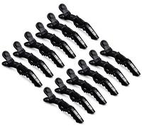 Pelo domador y agarre de cocodrilo Clips de Peluquería para seccionar, pack de 12 unidades SG-59BLK-12, 12, Negro, 1
