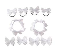 Pelo elástico Scrunchies mariposa/flor rosa pelo Scrunchy Barrette conjunto 10 Uds cordón cuerda de pelo señora chica decoración del pelo