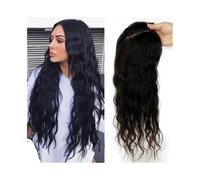 Pelo humano rizado ondulado para mujer, cabello fino, 12 x 13 cm, postizos de base de encaje suizo, 4 clips en onda natural europea añade volumen al cabello (8 pulgadas)