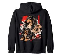 Pelo Largo Dachshund Comic Art Streetwear Sudadera con Capucha