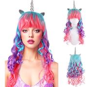 Pelo Largo Rizadoondulado Peluca, Cosplay Peluca, Peluca Sintética, Pelucas Cabello Natural Mujer, Peluca Largo Pelo Ondulado Rizado, Disfraz Cosplay Disfraces Señora Fiesta para Mujeres de Moda