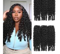 Pelo Natural Humano Rizado Burmese Curly 3 Bundles Human Hair Extensions 100% Unprocessed Quick Weave Real Human Hair Bundles 300g Natural Black 22 Inch