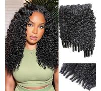 Pelo Natural Humano Rizado Burmese Curly Bundles Human Hair 16 18 20 Inch Human Hair Extensions 300g 100% Unprocessed Quick Weave Real Hair Bundle Natural Black