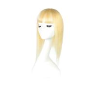 Pelo rubio puro con flequillo para mujer, postizos con clip para la pérdida de cabello ligero, cubre las extensiones de cabello gris (8 pulgadas)