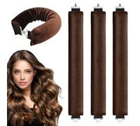 Pelo sin Calor Rulos,4 Pcs Rizador Pelo Sin Calor,Rizadores de Ondas Para Dormir, Rizador Pelo Ondas Sin Calor Varilla Rizadora sin Calor Para Todo Tipo de Cabello(marrón)