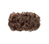 Pelo sintético rizado moño elástico elástico Scrunchie Wrap pelo desordenado esponjoso moño postizos Ponytail Extension (marrón medio)