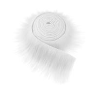 Pelo Tiras, 5×150CM Esponjoso Suave Tela de Piel Sintética, Shaggy Durable para Cosplay Bricolaje Pelo Papá Noel y Adornos Árboles Navidad (Blanco)