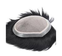 Pelo Toupee para los hombres, Peluca de doble aguja tejida a mano for hombres, reedición de aguja en la parte superior de la cabeza, cabello humano completo, cuero cabelludo biológico, peluca en blanc