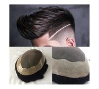 Pelo Toupee para los hombres, Tupé for hombres, Mono fino de encaje, unidad de prótesis, peluca for hombre, sistema de reemplazo de cabello humano indio Real, pelucas for hombres,for Everyday, Cospla