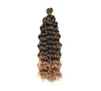Pelo trenzado de ganchillo Ocean Wave, 6 paquetes de postizo rizado ondulado sintético de onda de agua for mujeres Extensiones de Cabello(T27 Pink,18 inch)