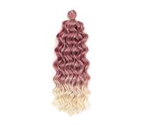 Pelo trenzado de ganchillo Ocean Wave, 6 paquetes de postizo rizado ondulado sintético de onda de agua for mujeres Extensiones de Cabello(T530 613,18 inch)