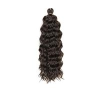 Pelo trenzado de ganchillo Ocean Wave, 6 paquetes de postizo rizado ondulado sintético de onda de agua for mujeres Extensiones de Cabello(Brown,18 inch)