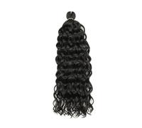 Pelo trenzado de ganchillo Ocean Wave, 6 paquetes de postizo rizado ondulado sintético de onda de agua for mujeres Extensiones de Cabello(Natural Black,18 inch)