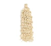 Pelo trenzado de ganchillo Ocean Wave, 6 paquetes de postizo rizado ondulado sintético de onda de agua for mujeres Extensiones de Cabello(Blonde,18 inch)