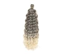 Pelo trenzado de ganchillo Ocean Wave, 6 paquetes de postizo rizado ondulado sintético de onda de agua for mujeres Extensiones de Cabello(T4 613,18 inch)