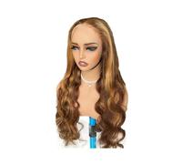 Peloes de Mujer 13x6 Encaje Frontal Peluca Cabello Humano Miel Rubio Ombre Pelucas Cuerpo Onda Extensiones de Cabello (28 pulgadas)