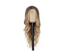 Peloes de mujer 26 pulgadas sintético largo encaje degradado rubio ondulado peluca para las mujeres rizado para el día a día extensiones de cabello