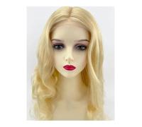 Peloes de Mujer 5"x5" Peluca de seda de encaje completo, rubio claro, ondulado del cuerpo, Remy, peluca de pelo humano a base de seda, pelucas de encaje transparente, extensiones de cabello (30,5 cm)