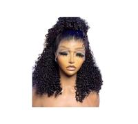 Peloes de Mujer 5x5 Deep Wave Bob Peluca de pelo humano HD Encaje frontal prearrancado 200 Densidad sin pegamento Color Natural para Mujeres Extensiones de Cabello (16 pulgadas)
