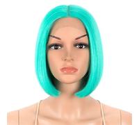 Peloes de Mujer Pelo Liso, Pelucas Bob Cortas, Pelucas Sintéticas de Encaje para Mujer, Fibra Resistente al Calor, Pelo Sintético, Pelucas Cosplay Pelucas Extensiones de Cabello (GREEN4)