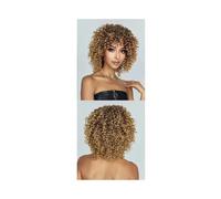 Peloes de Mujer Pelo Rizado Sintético Pelucas para Mujeres Corto, Corto, Rizado, Pelucas Afro, Pelucas Afro sin cola Cosplay Extensiones de Cabello (Marrón Rubio)