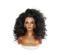Peloes de Mujer - Peluca de pelo humano rizado, sin pegamento, con encaje frontal, para mujeres negras (66 cm)
