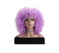Peloes de Mujer Pelucas rizadas Afro Kinky de 16 pulgadas para mujeres negras Peluca corta de aspecto natural con flequillo sin encaje frontal pelo sintético para uso diario Extensiones de cabello