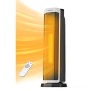 PELONIS Calefactor eléctrico 2 en 1 de 2000 W con mando a distancia, eficiente energéticamente, calefacción de cerámica portátil, oscilación de 75°, termostato ajustable, protección contra vuelco y