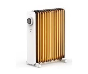 PELONIS Radiador de Aceite 2500W Blanco con Tecnología de Convección 3D y VOLCANO, 13 Aletas, 3 Potencias, Termostato, Seguridad para Salón, Dormitorio