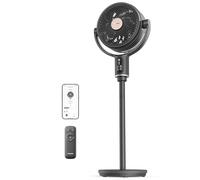 PELONIS Ventilador de Pedestal Inteligente Oscilante 135°, Silencioso con Motor DC, Doble Hélice, 9 Velocidades, 2 Modos, 26dB, Altura Regulable 36-110CM