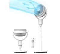 Pelonis Ventilador de Pedestal Silencioso con Mando, Circulador Ventilador Oscilación de 135°+90°, Cabeza Agitadora 3D, Ventiladores de Pie Silenciosos, Altura Ajustable, 3 Modos, Temporizador de 6H