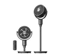 PELONIS Ventilador de pie Ultra OmniFlow, ventilador de aire, oscilación automática de 135 grados + 90 grados, ventilador de suelo silencioso de 3 velocidades, control remoto, temporizador de 7 horas