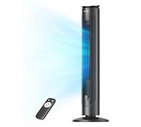 Pelonis Ventilador de Torre 106 CM, Ventilador de pie con Mando a Distancia, Ventilador Silencioso con 4 Modos y 5 velocidades, Temporizador 9H, Negro