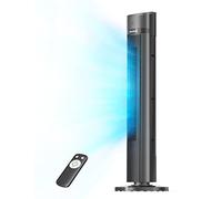 Pelonis Ventilador de Torre con Mando a Distancia, 45W Ventilador Silencioso, 102CM de Altura, 90° Oscilación, 3 Velocidades, 3 Modos, Temporizador de 15 Horas, Ventilador de pie, Negro
