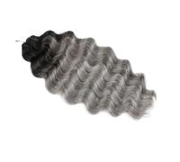 Pelos de ganchillo de onda oceánica trenzados rizados de 26 pulgadas, 3 uds. De pelo largo sintético suelto y ondulado profundo for trenzas bohemias(OMBRE GREY)
