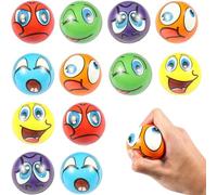 Pelota Antiestres AUEJACKY 12PCS Pelotas Antiestrés Bolas Antiestres Pelota Antiestres Adultos Mano Emoji Squeeze Ball Pelota Antiestres Niños Bolas del Juego de Emoji Aliviar Ansiedad