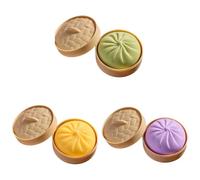 Pelota antiestrés de 蒸しパン, Suave Masa de compresión para aliviar tensiones con Caja de Vapor, Juguetes de Goma prensada para Adultos y niños - Pack de 3 Piezas