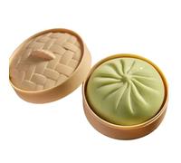 Pelota antiestrés de Dumpling Esponjoso, Suave Masa de compresión con Caja de Vapor, Juguetes de compresión de panecillos al Vapor para Adultos y niños - Verde