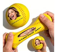 Pelota antiestrés Personalizable en Forma de béisbol, Bloque blandito con tu Foto, Herramienta Facial para Adultos, relajación de Escritorio, 1 Pieza