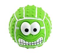 Pelota chirriante de látex para mascotas, juguete masticable con cara sonriente, bola para perro con textura | de juguete de entrenamiento de masticación de producción de sonido con cachorro