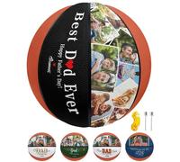Pelota de baloncesto con foto con nombre personalizado para hombres, papá, marido, familia, hijo, equipo, deporte, mejor papá, jamás, temática personalizada, papá, eres mi héroe, feliz día del padre