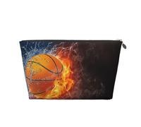 Pelota de Baloncesto en Fuego y Agua, Bolsa de artículos de tocador Bolsa de Maquillaje Bolsa de cosméticos Bolsa de artículos de tocador de Viaje portátil