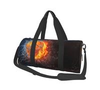 Pelota de Baloncesto en Fuego y Agua, Bolsa de Viaje de Gran Capacidad, Bolso Redondo, Bolsa de Viaje Deportiva, Bolsa de Mano, Bolsa de Fitness