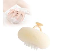 Pelota de baño de girasol supersuave 2 en 1 con ventosa, 2024 nuevo cepillo de limpieza de girasoles, exfoliante de girasoles, esponja de malla, bola de ducha (beige)