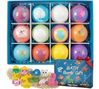 Pelota De Baño Para Niños - Set De Regalo Con Juguete regalo inesperado | 12 Piezas Artesanales Orgánicas | Bombas De Baño Con Animales Para Piel Seca | Ideal Para Cumpleaños