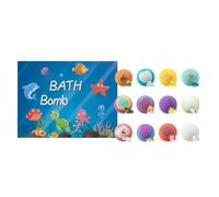 Pelota de baño para niños, Set de Regalo de 12 Unidades con Juguetes de Interior-Apto para Hombres y Mujeres - Set de Tesoros Naturales con Burbujas - Suave para Pieles Sensibles